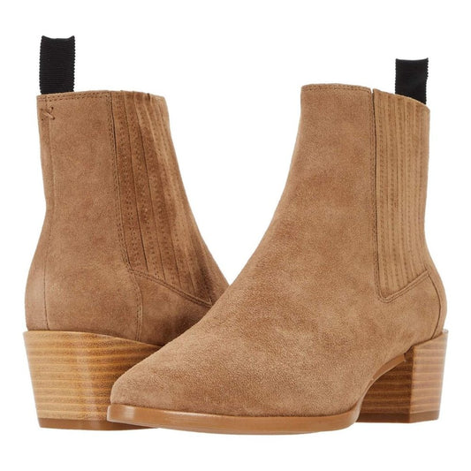 Rover Camel Suede Heeled Ankle Booties
