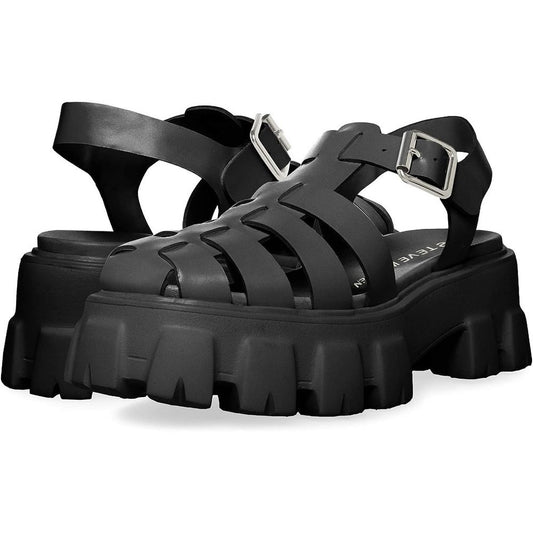 Echo Black Caged Platform Sandals
