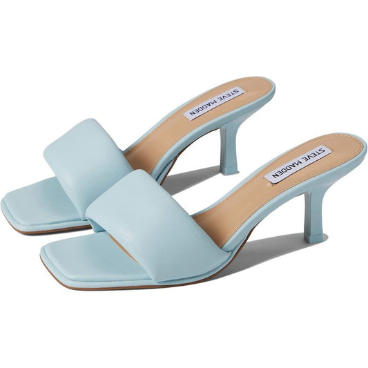 Snazzy Blue Leather Heeled Sandals