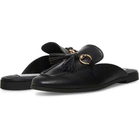 Cayler Black Leather Flat Mules