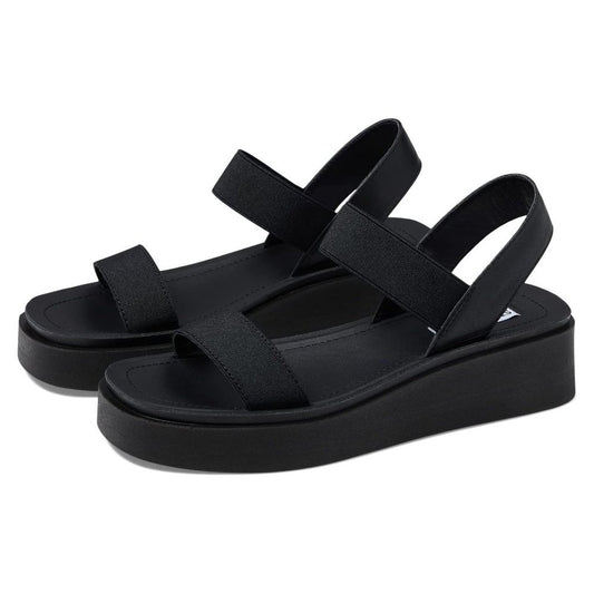 Justine Black Strappy Flat Sandals