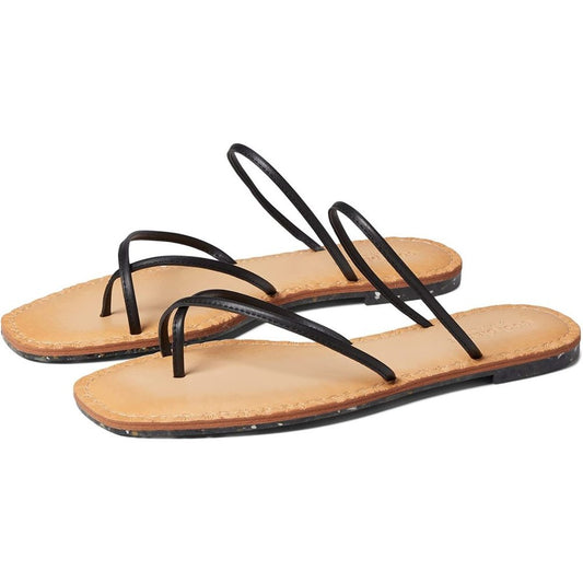 Freee Black Strappy Flat Sandals