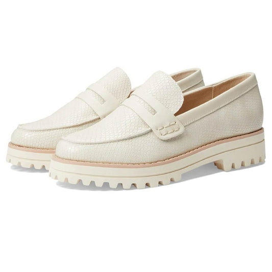 Austyn Ivory Snake Leather Loafers