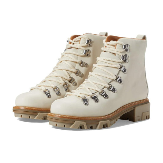 Shiloh Cream Lace Up Hiker Booties