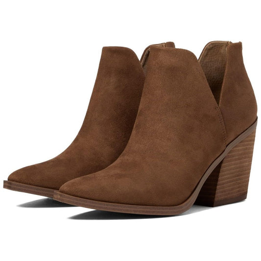 Alyse Chestnut Suede Heeled Ankle Booties