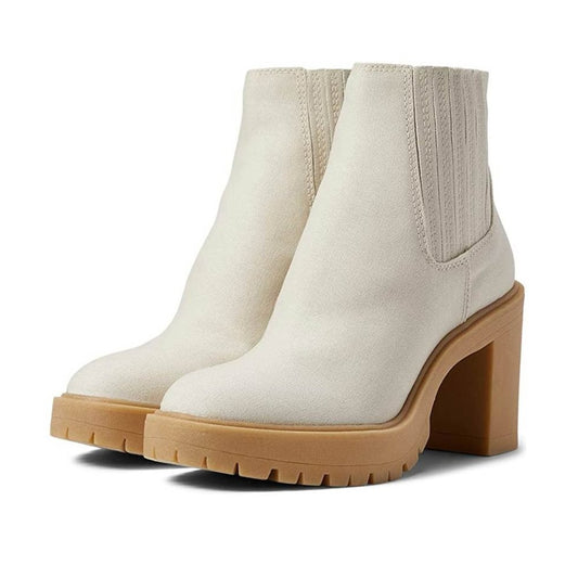 Caster White Heeled Booties