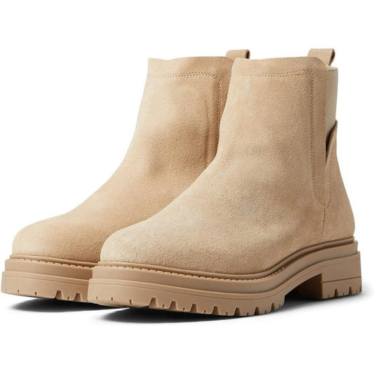 Moira Sand Suede Ankle Booties
