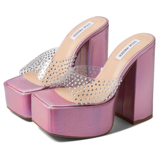Ruby Iridescent Pink Platform Heels